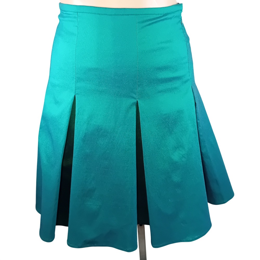 Y2K Women's Taffeta Duochrome Pleated Skirt Indie Sleaze Coquette Preppy 8 READ